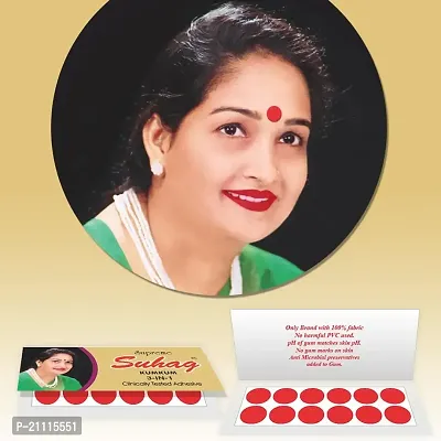 ?Supreme Suhag Sticker Kumkum Forehead Red Bindi Box of 15 Flaps Bindis (Size 1)-thumb2