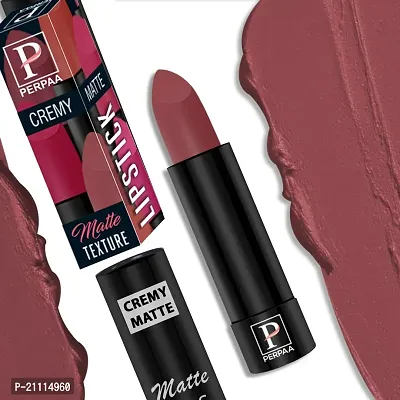 PERPAA? Creamy Matte Bullet Lipstick Long Lasting Lightweight Lipstick One Swipe Smooth Finish with Waterproof  Smudgepoof Formula (Rose Garden,Pink Treat,Adorable Nude,Red Rush)-thumb4