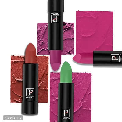 PERPAA Cremy matte lipstick pack of 4(Natural Pink,Red,Magenta,Dark Pink)