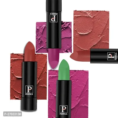 PERPAA Cremy matte lipstick pack of 4(Natural Pink,Red,Magenta,Orange)