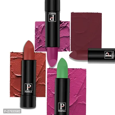 PERPAA Cremy matte lipstick pack of 4(Natural Pink,Red,Magenta,Dark Maroon)
