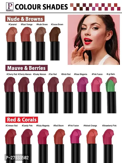 PERPAA Cremy matte lipstick pack of 4(Natural Pink,Red,Magenta,Dark Maroon)-thumb5