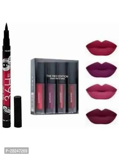 Professional Liquid Matte Lipstick With Kajal Red Edition Pack of 5