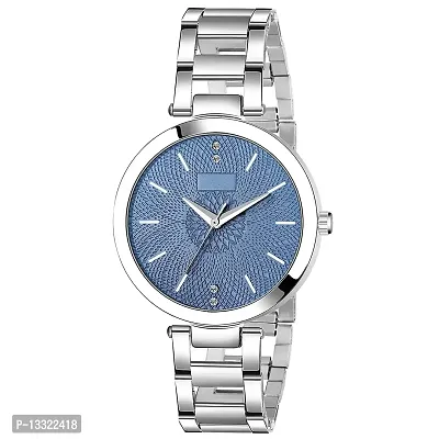 Watch City Watch for Girl and Women Analogue Dial Women's Watch, Club Watches for Women and Girl Stainless Steel Belt Gift for Girl Friends | Wife |Sister|Silver Blue