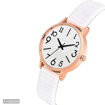 Watch City Watch for Girl's and Women's Classy Analogue Dial and Belt Girl's Watch (White)-thumb2