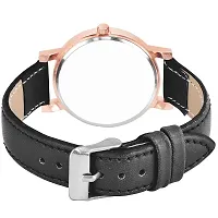 Watch City Analog Watch for Girl's and Women's Flowered Dial Leather Strap (Combo) (Set of 2) Black-Grey-thumb2