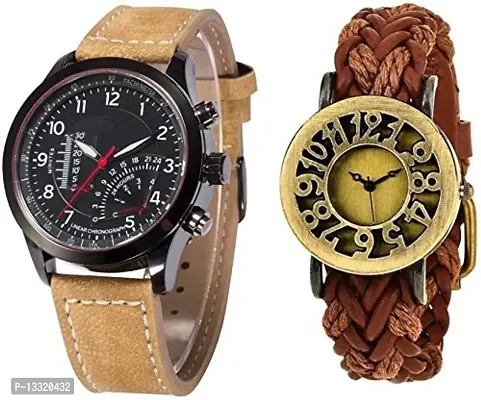 Watch City Fashion Analogue Multicolor Dial Couple Watch for Mens and Womens -Combo of 2-thumb0