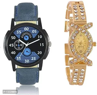 Watch City Fashion Analogue Multicolor Dial Couple Watch for Mens and Womens -Combo of 2-thumb0