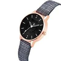 Watch City Attractive Analogue Girl's Watch (Black Dial Black Colored Strap) (Pack of 2) (C1)-thumb1