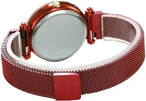 Watch City Analog Watch for Girls and Women Black Dial and Magnetic Red Gold Belt (Combo) (Set of 2) Red Gold-thumb2