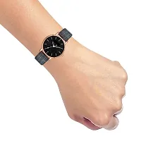 Watch City Attractive Analogue Girl's Watch (Black Dial Black Colored Strap) (Pack of 2) (C2)-thumb2