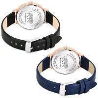 Watch City Analogue Premium Leather Belt Slim Dial Watch Combo for Women's Watch and Girl's Watch (Combo of 2) WCRR22511/WCRR22515 (Black-Blue)-thumb2