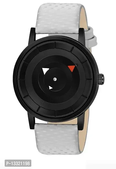Watch City Analog Black Dial and White Strap Boys and Mens Watch (White)