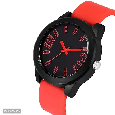 Watch City Men's and Boys Watch Quartz Movement Dial Color Grey and Belt Red Look Analog for Boy and Men Analog Watch-thumb2