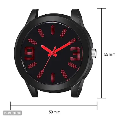 Watch City Men's and Boys Watch Quartz Movement Dial Color Grey and Belt Red Look Analog for Boy and Men Analog Watch-thumb4