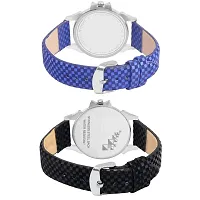 Watch City - Watch for Girls and Womens Analogue Watch Round Dial Waterproof Casual/Formal Multicolor Checks Strap Watch Combo Gift for Sister, Wife, Girlfriend-thumb2