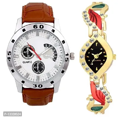 Watch City Fashion Analogue Multicolor Dial Couple Watch for Mens and Womens -Combo of 2