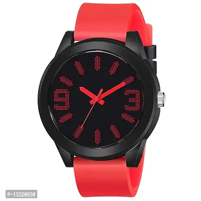 Watch City Men's and Boys Watch Quartz Movement Dial Color Grey and Belt Red Look Analog for Boy and Men Analog Watch-thumb0