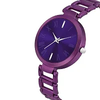 Watch City Branded 3 Colors Black - Purple - Rose Gold Steel Belt Analogue Watch with Sweet Heart 3 Colors Black - Purple - Rose Gold Bracelet Combo for Girl's  Women's Watch (Combo of 2) (Purple)-thumb2