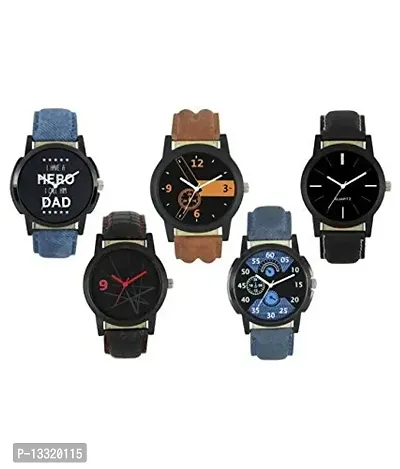 Jay Enterprise Pack of 5 Multicolour Analog Watch for Men and Boys-thumb0