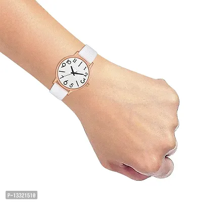 Watch City Watch for Girl's and Women's Classy Analogue Dial and Belt Girl's Watch (White)-thumb5