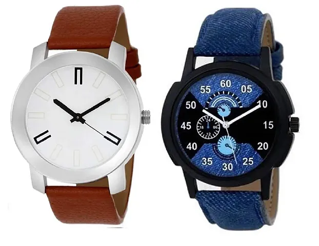 Jay Enterprise Pack of 2 Dial Analog Watch for Mens and Boys