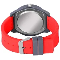 Watch City Men's and Boys Watch Quartz Movement Dial Color Black and Belt Red Look Analog for Boy and Men Analog Watch-thumb2