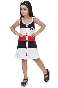 SAIMINA Dresses Girls Regular Fit Printed Casual, Dailywear and Festivewear Cotton Dress/Frock/Onepiece-thumb3