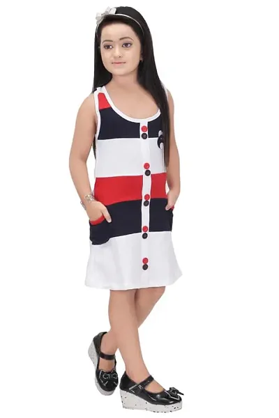 SAIMINA Dresses Girls Regular Fit Casual, Dailywear and Festivewear Dress/Frock/Onepiece