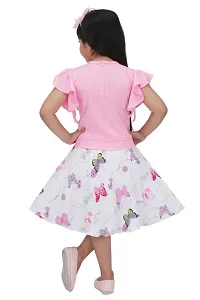 SAIMINA Dresses Girls Regular Fit Printed Casual, Dailywear and Festivewear Cotton Dress Set-thumb2