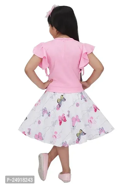 SAIMINA Dresses Girls Regular Fit Printed Casual, Dailywear and Festivewear Cotton Dress Set-thumb3