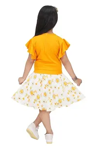 SAIMINA Dresses Girls Regular Fit Printed Casual, Dailywear and Festivewear Cotton Blend Two Piece Dress Set-thumb1