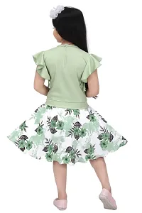 SAIMINA Dresses Girls Regular Fit Printed Casual, Dailywear and Festivewear Cotton Dress Set-thumb1