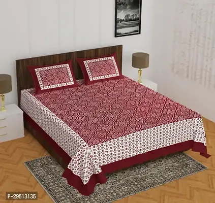 Comfortable Cotton Jaipuri Printed Single Bedsheet with One Pillow Cover