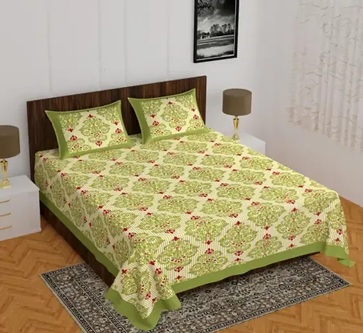 Printed Cotton Single Bedsheet with 1 Pillow Cover