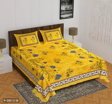 Comfortable Cotton Jaipuri Printed Single Bedsheet with One Pillow Cover