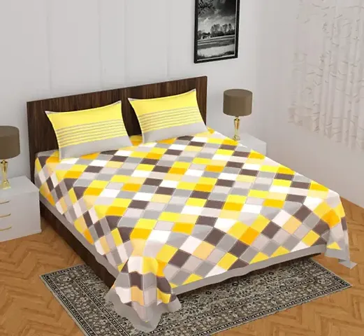 Printed Cotton Single Bedsheet with 1 Pillow Cover