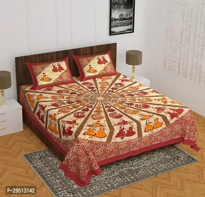 Comfortable Cotton Jaipuri Printed Single Bedsheet with One Pillow Cover