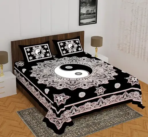 Printed Cotton Single Bedsheet with 1 Pillow Cover