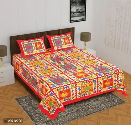 Comfortable Cotton Printed Double Bedsheet with Pillow Covers