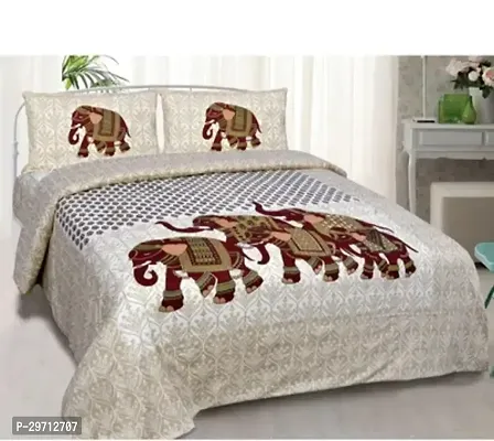 Comfortable Cotton Printed Double Bedsheet with Pillow Covers