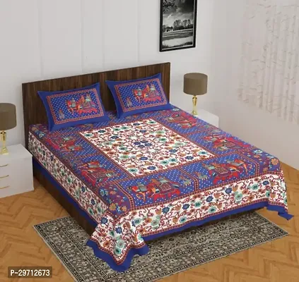 Comfortable Cotton Printed Double Bedsheet with Pillow Covers