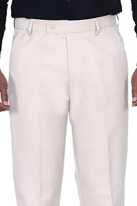 KRG FASHION Men's Regular Fit Cotton Trouser (KRG-FRMLTRSR-CRM-13-30_White, Cream_30)-thumb2