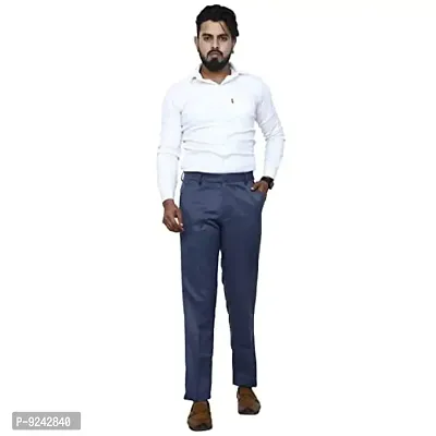 KRG FASHION Men's Regular Fit Cotton Trouser (KRG-FRMLTRSR-GRY-08-34_Grey_34)-thumb0