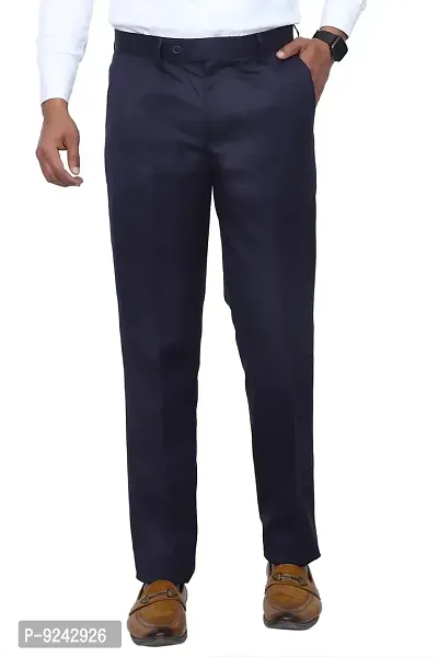 KRG FASHION Men's Regular Fit Cotton Trouser (KRG-FRMLTRSR-BLU-07-38_Blue_38)-thumb2