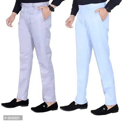 Cotton Casual Trousers For Men Pack of 2-thumb0
