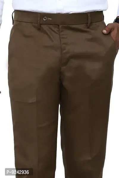 KRG FASHION Men's Regular Fit Cotton Trouser (KRG-FRMLTRSR-BRN-09-28_Brown_28)-thumb3