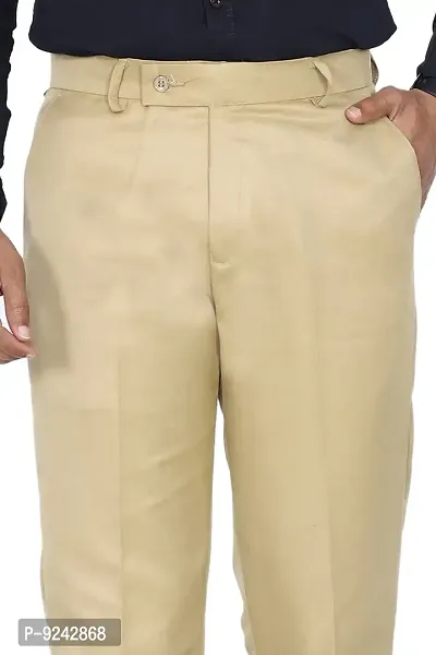 KRG FASHION Men's Regular Fit Cotton Trouser (KRG-FRMLTRSR-BEIGE-10-34_Beige_34)-thumb3