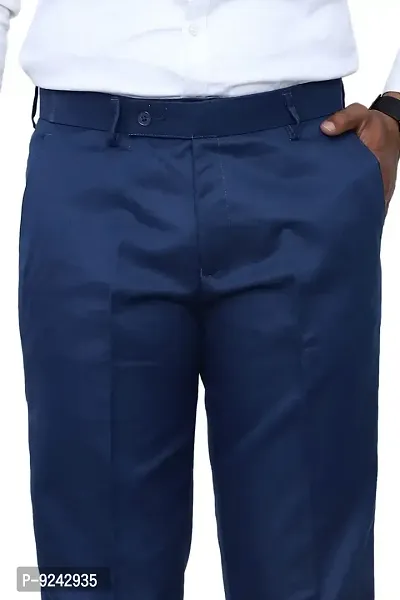 KRG FASHION Men's Regular Fit Cotton Trouser (KRG-FRMLTRSR-NVBLU-05-28_Navy Blue_28)-thumb3