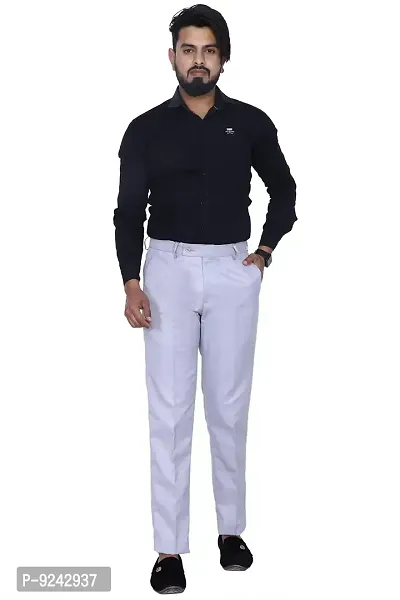 KRG FASHION Men's Regular Fit Cotton Trouser (KRG-FRMLTRSR-GRY-01-34_Grey_34)-thumb0